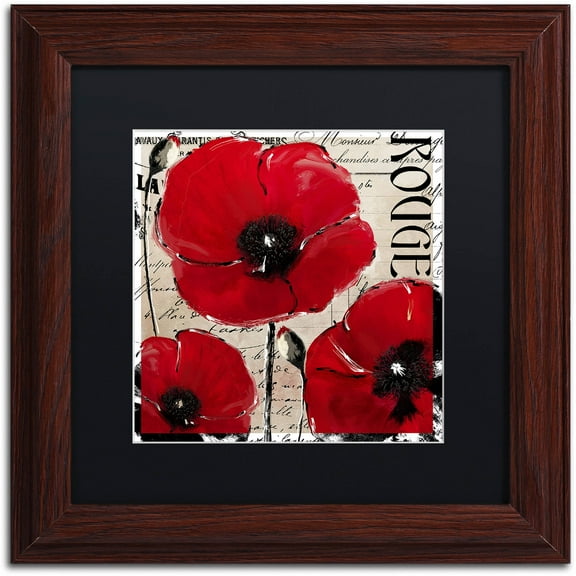 Trademark Fine Art "Rouge Two" Canvas Art by Color Bakery Black Matte, Wood Frame