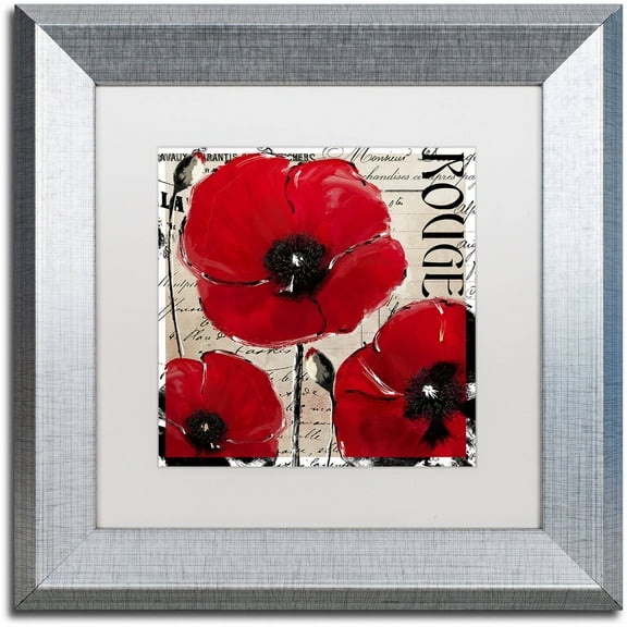 Trademark Fine Art "Rouge Two" Canvas Art by Color Bakery White Matte, Silver Frame