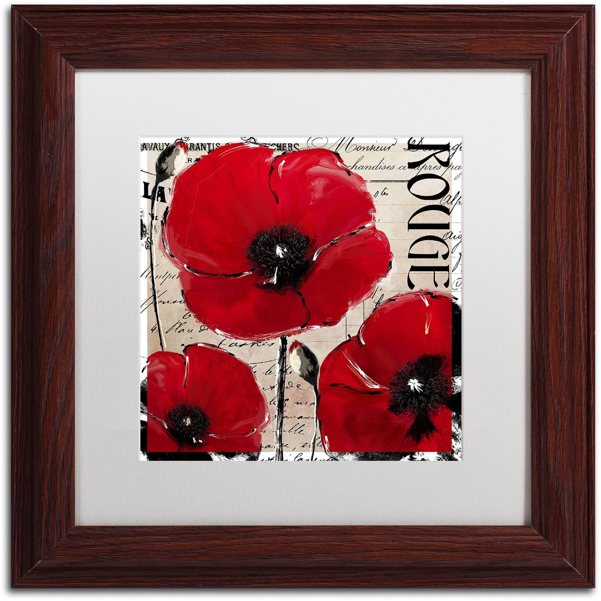 Trademark Fine Art "Rouge Two" Canvas Art by Color Bakery White Matte, Wood Frame