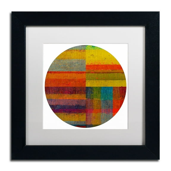 Trademark Fine Art "Round 4.0" Canvas Art by Michelle Calkins, White Matte, Black Frame