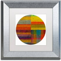Trademark Fine Art "Round 4.0" Canvas Art by Michelle Calkins, White Matte, Silver Frame