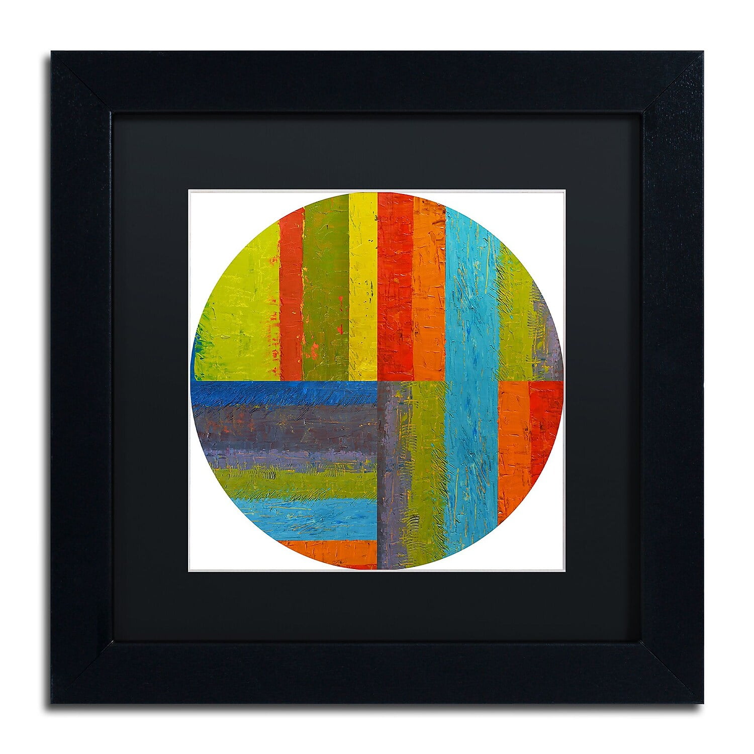 Trademark Fine Art "Round" Canvas Art by Michelle Calkins, Black Matte, Black Frame