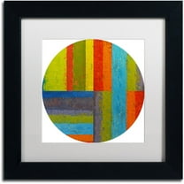 Trademark Fine Art "Round" Canvas Art by Michelle Calkins, White Matte, Black Frame