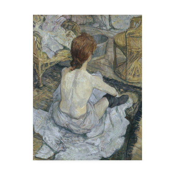 Trademark Fine Art 'Rousse, at the toilette' Canvas Art by Toulouse-Lautrec