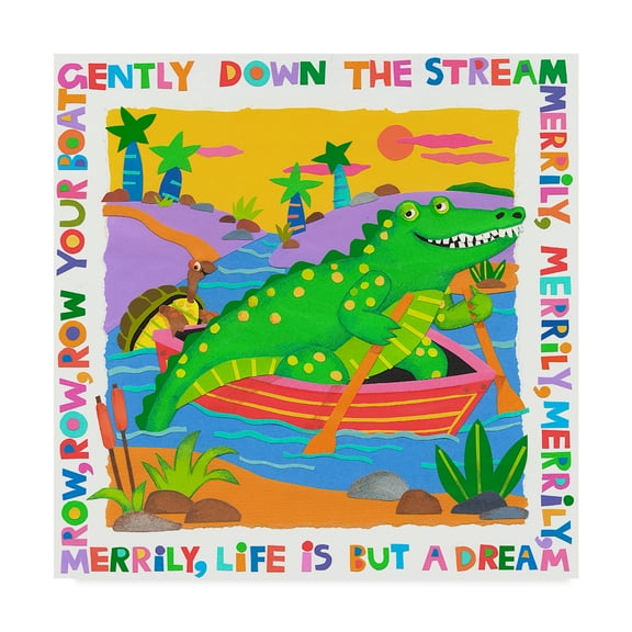 Trademark Fine Art 'Row, Row, Row Your Boat' Canvas Art by Cheryl Piperberg