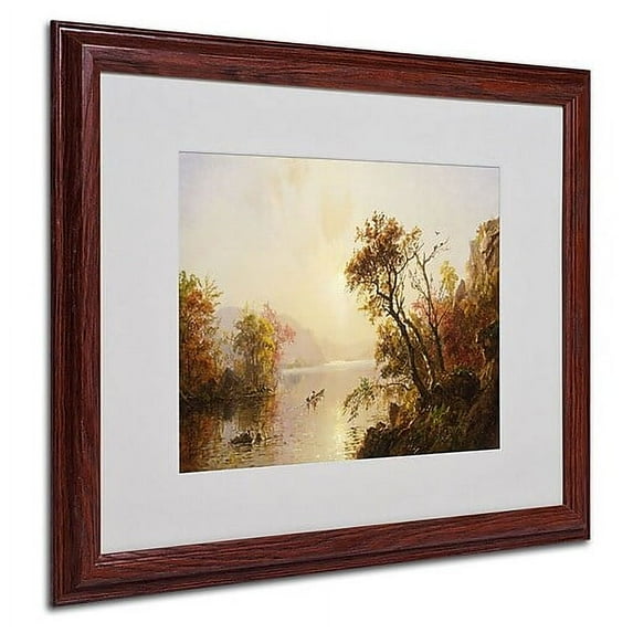 Trademark Fine Art "Rowing Out of a Cove 1878" Framed Canvas Art by Jasper Cropsey