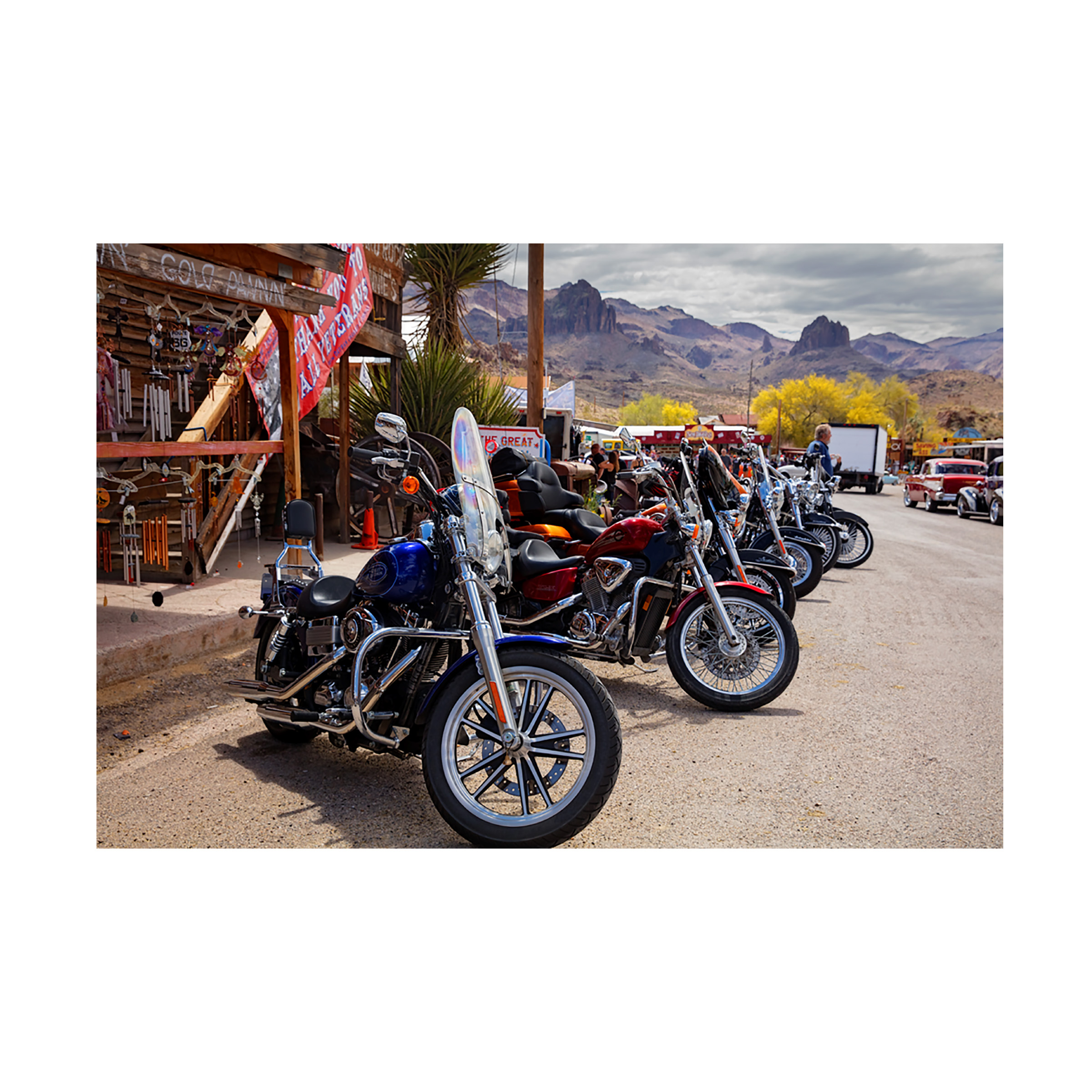Trademark Fine Art 'Rt 66 Fun Run Oatman Motorcycles' Canvas Art by Mike Jones Photo