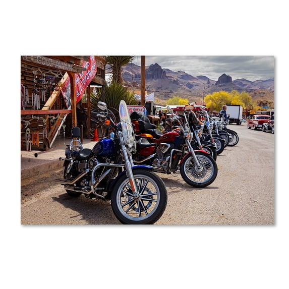 Trademark Fine Art 'Rt 66 Fun Run Oatman Motorcycles' Canvas Art by Mike Jones Photo