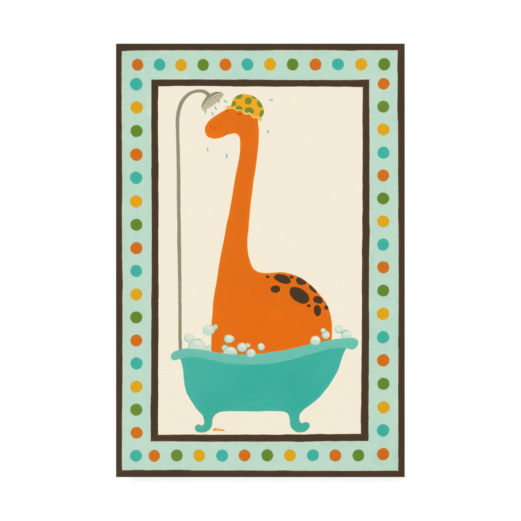 Trademark Fine Art 'Rub A Dub Dino I Childrens Art' Canvas Art by June Erica Vess