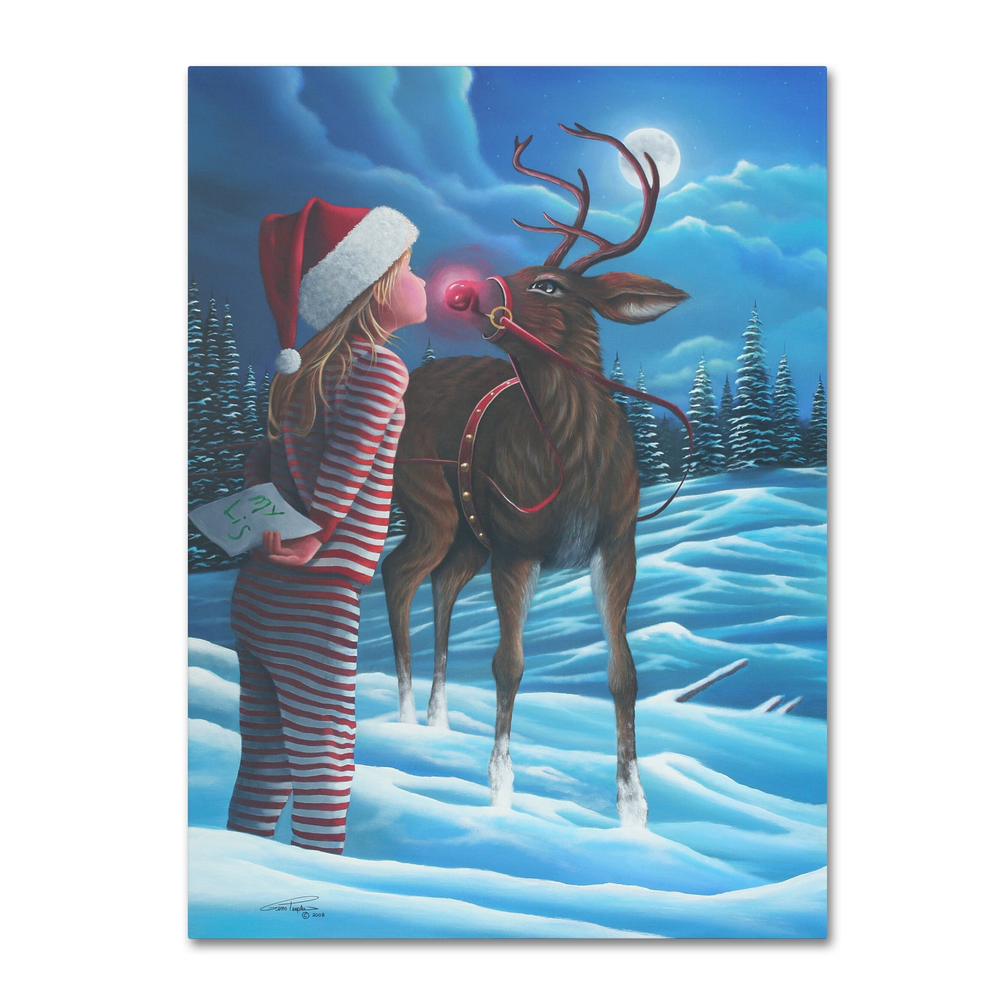 Trademark Fine Art 'Rudolph Kiss' Canvas Art by Geno Peoples - Walmart.com