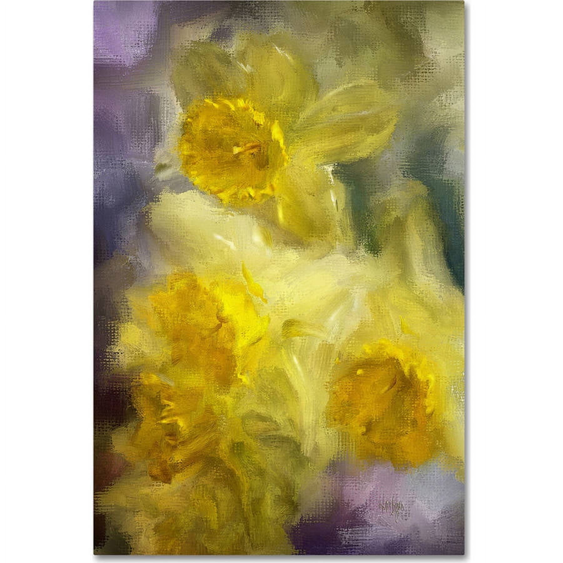 Trademark Fine Art "Ruffled Daffodils" Canvas Art by Lois Bryan