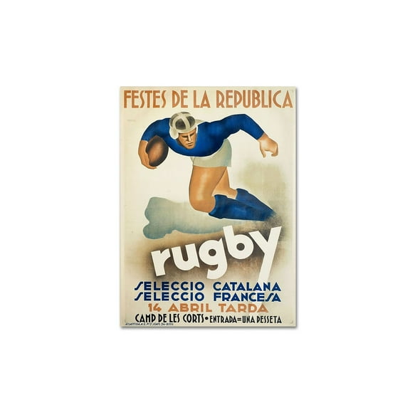 Trademark Fine Art "Rugby" Canvas Art by Vintage Apple Collection