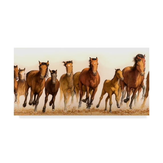 Trademark Fine Art 'Running Horses Group' Canvas Art by James W. Johnson
