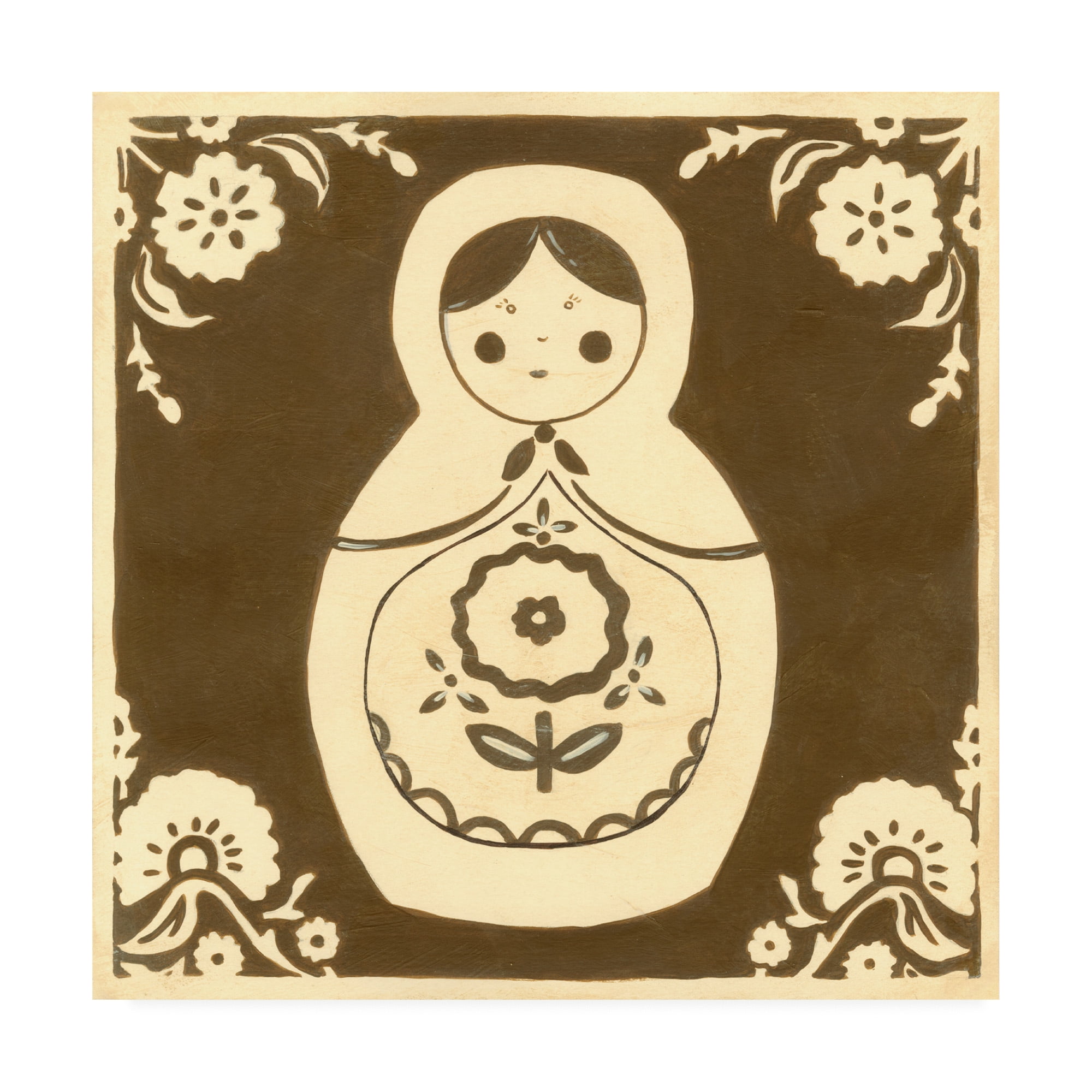 Trademark Fine Art 'Russian Doll in Brown' Canvas Art by June Erica Vess