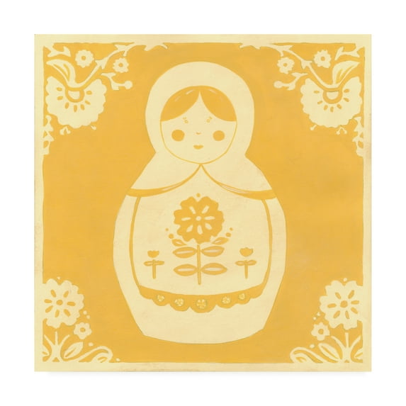 Trademark Fine Art 'Russian Doll in Yellow' Canvas Art by June Erica Vess