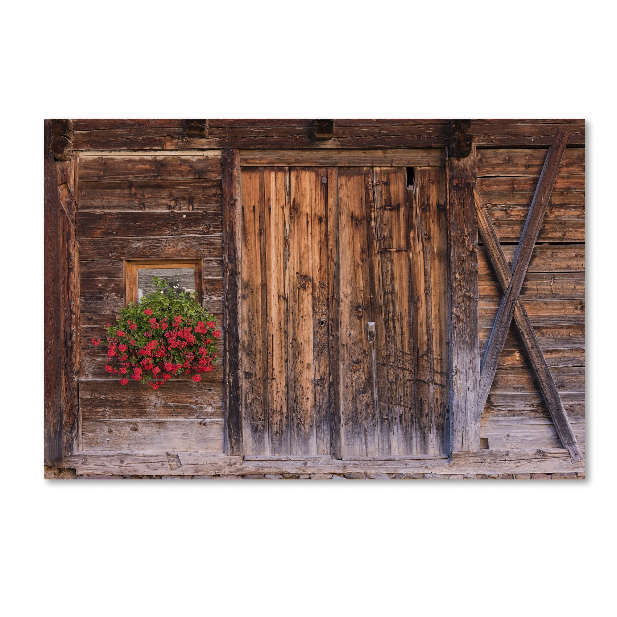 Rustic Charm Landscape Canvas Art with Wooden Frame