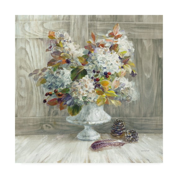 Trademark Fine Art 'Rustic Florals White' Canvas Art by Danhui Nai