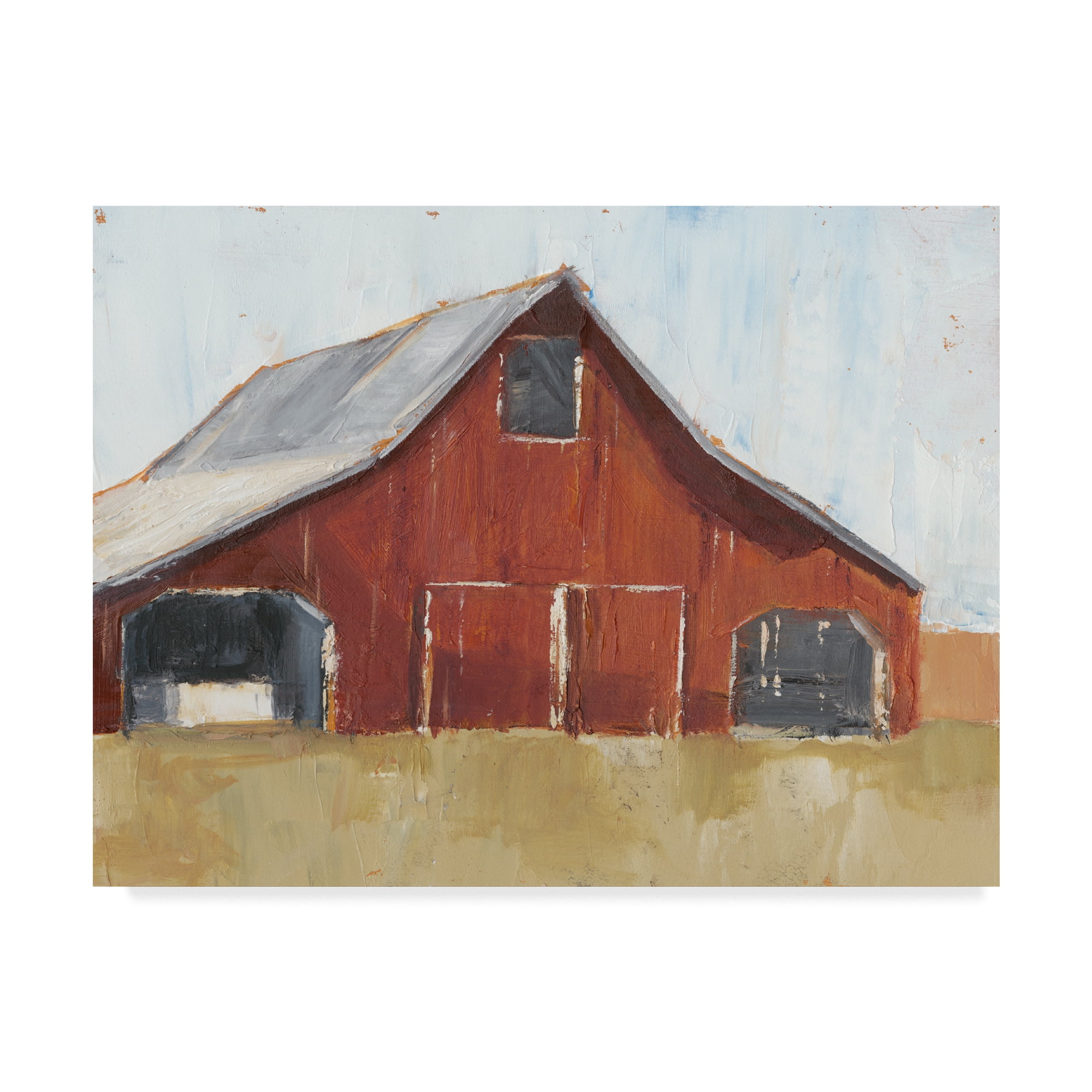 Rustic Red Barn Landscape Canvas Print, 14 x 19 inches