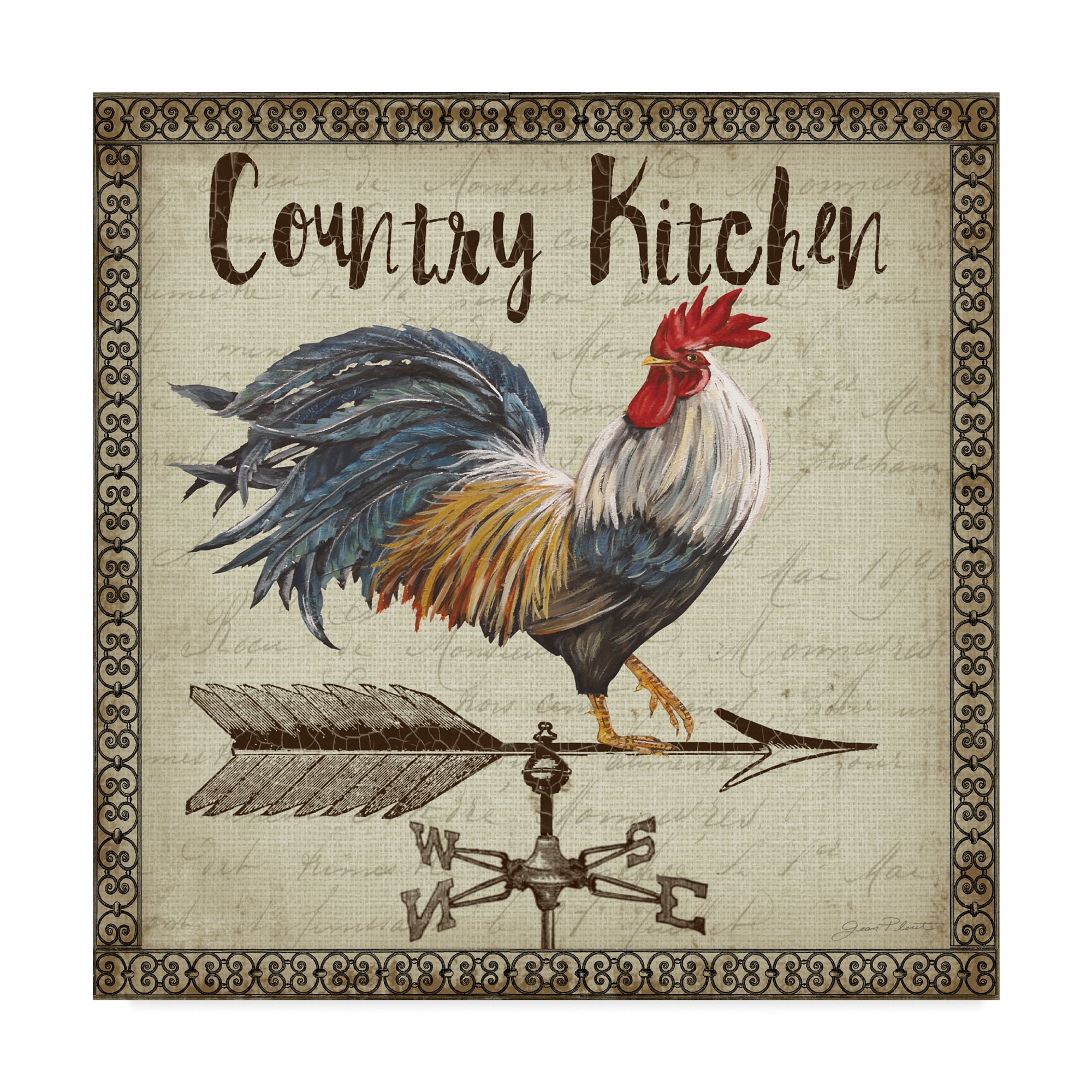 Trademark Fine Art 'Rustic Rooster Vane 3' Canvas Art by Jean Plout