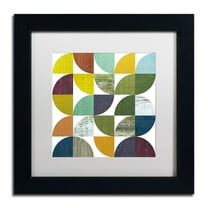 Trademark Fine Art "Rustic Rounds 1.0" Canvas Art by Michelle Calkins, White Matte, Black Frame