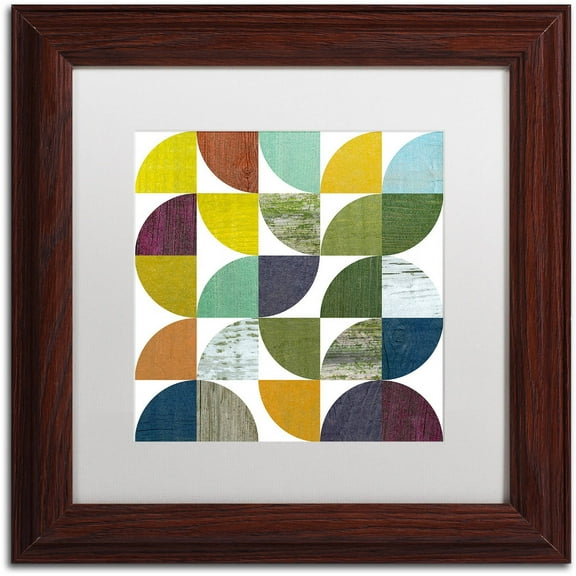 Trademark Fine Art "Rustic Rounds 1.0" Canvas Art by Michelle Calkins, White Matte, Wood Frame