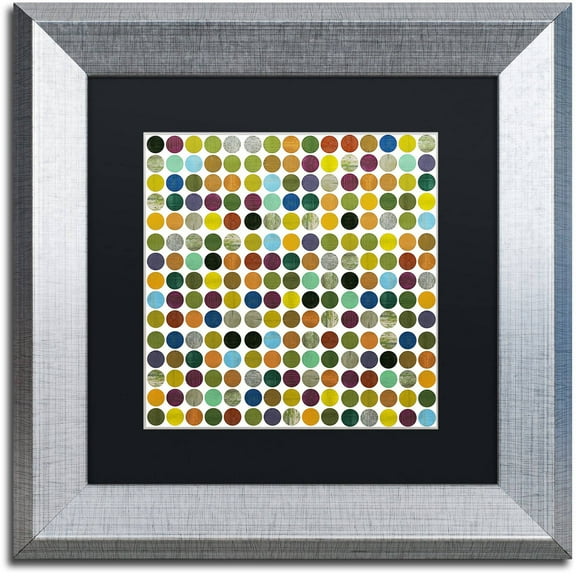 Trademark Fine Art "Rustic Rounds 125" Canvas Art by Michelle Calkins, Black Matte, Silver Frame