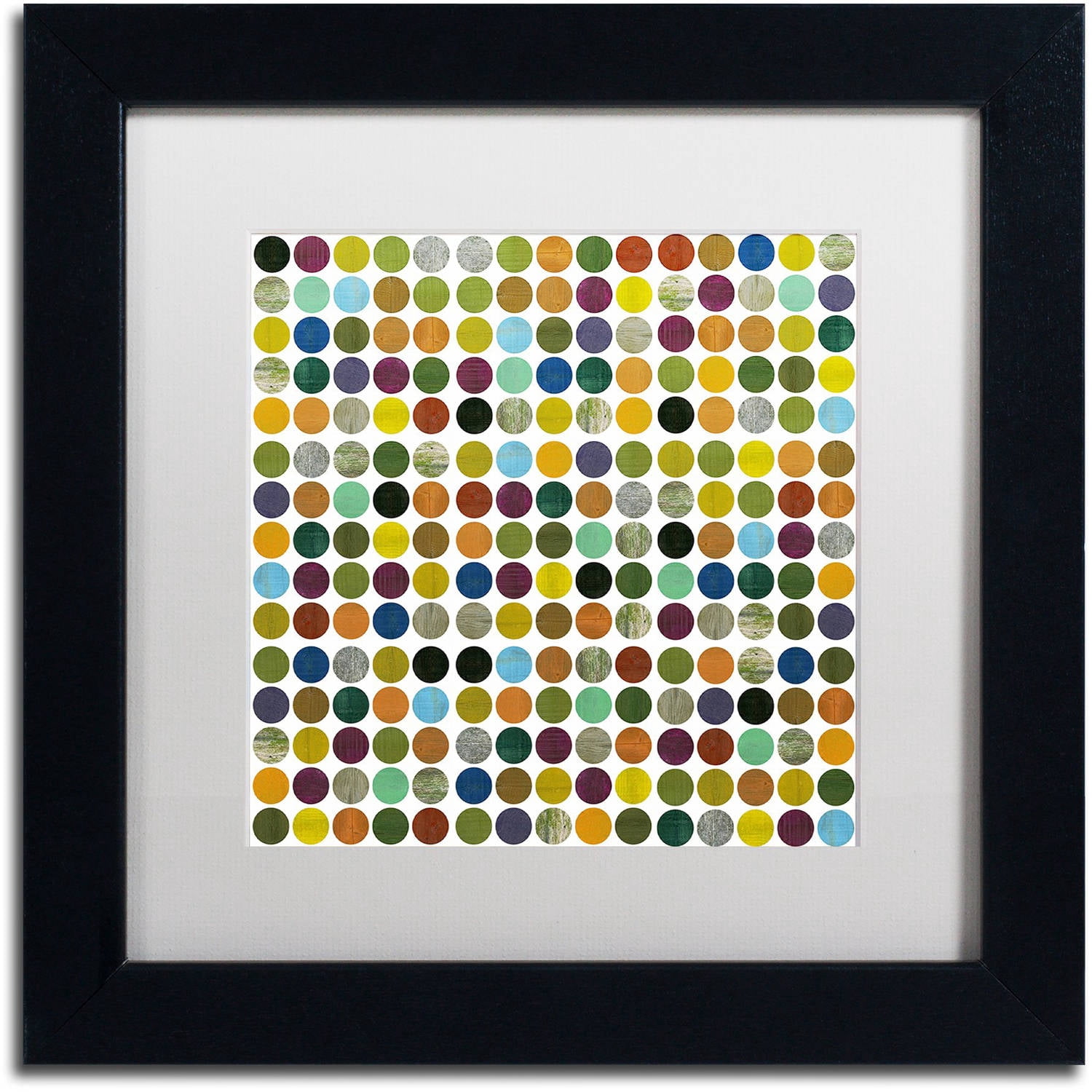 Trademark Fine Art "Rustic Rounds 125" Canvas Art by Michelle Calkins, White Matte, Black Frame