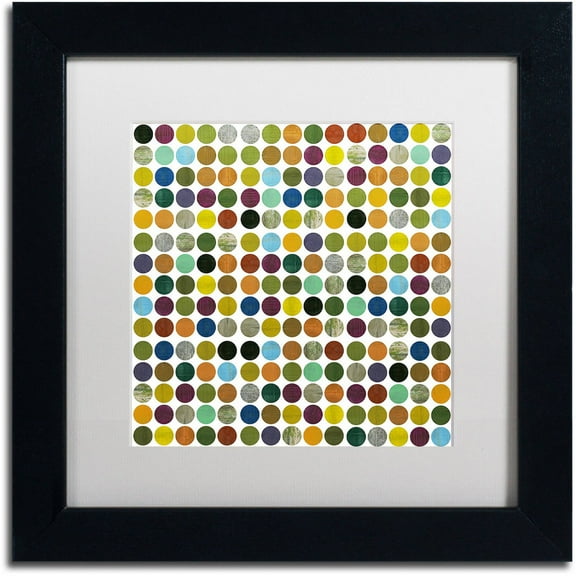 Trademark Fine Art "Rustic Rounds 125" Canvas Art by Michelle Calkins, White Matte, Black Frame