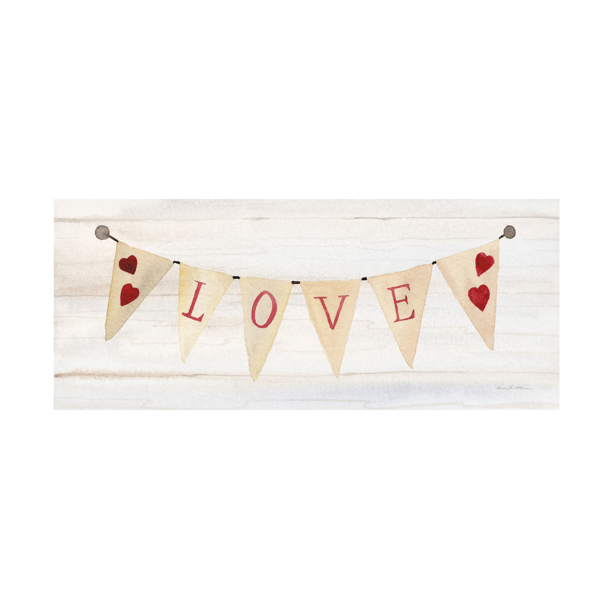 Trademark Fine Art 'Rustic Valentine Banner II' Canvas Art by Kathleen Parr McKenna