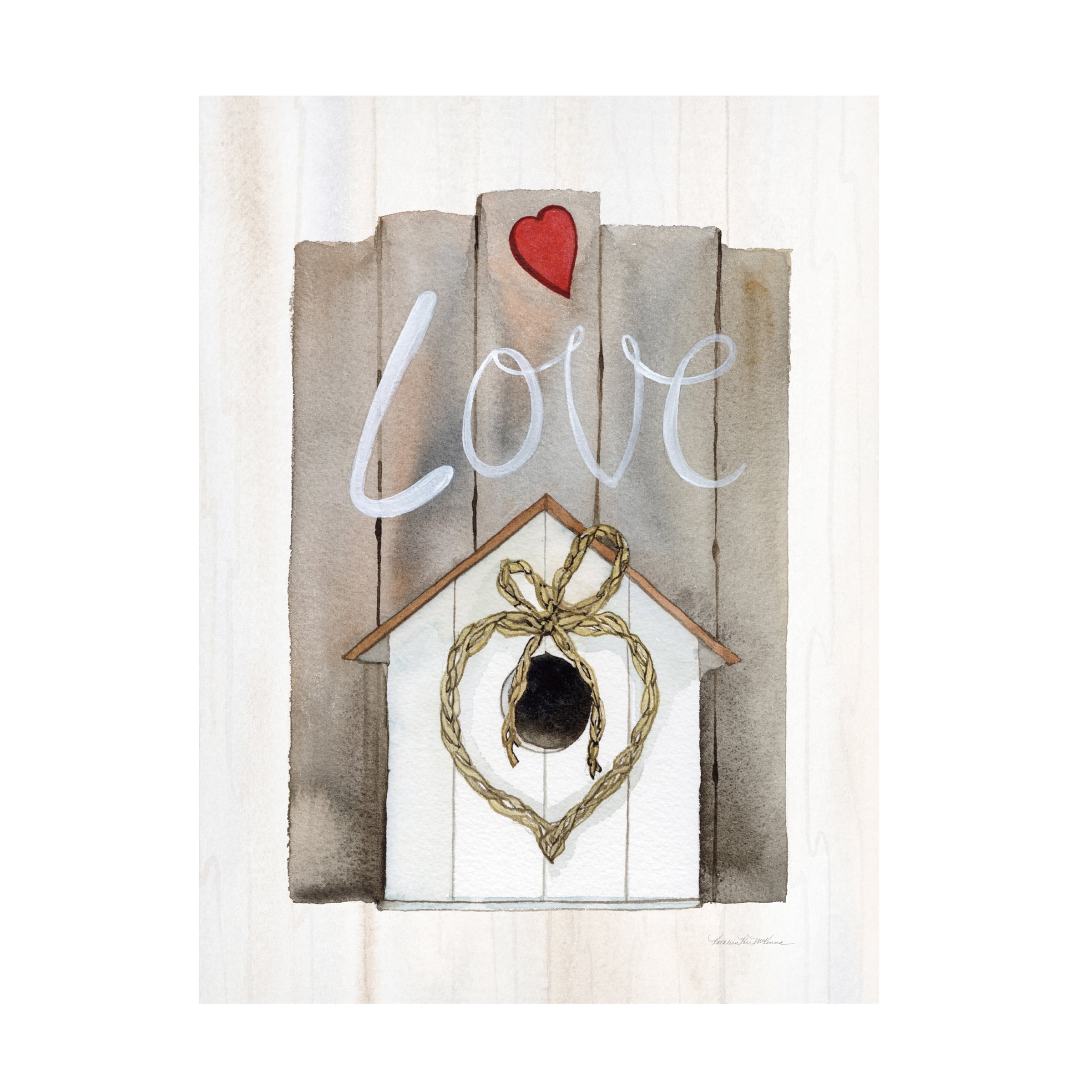 Trademark Fine Art 'Rustic Valentine Birdhouse' Canvas Art by Kathleen Parr McKenna