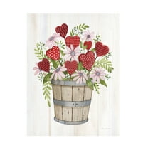 Trademark Fine Art 'Rustic Valentine Bushel Basket' Canvas Art by Kathleen Parr McKenna