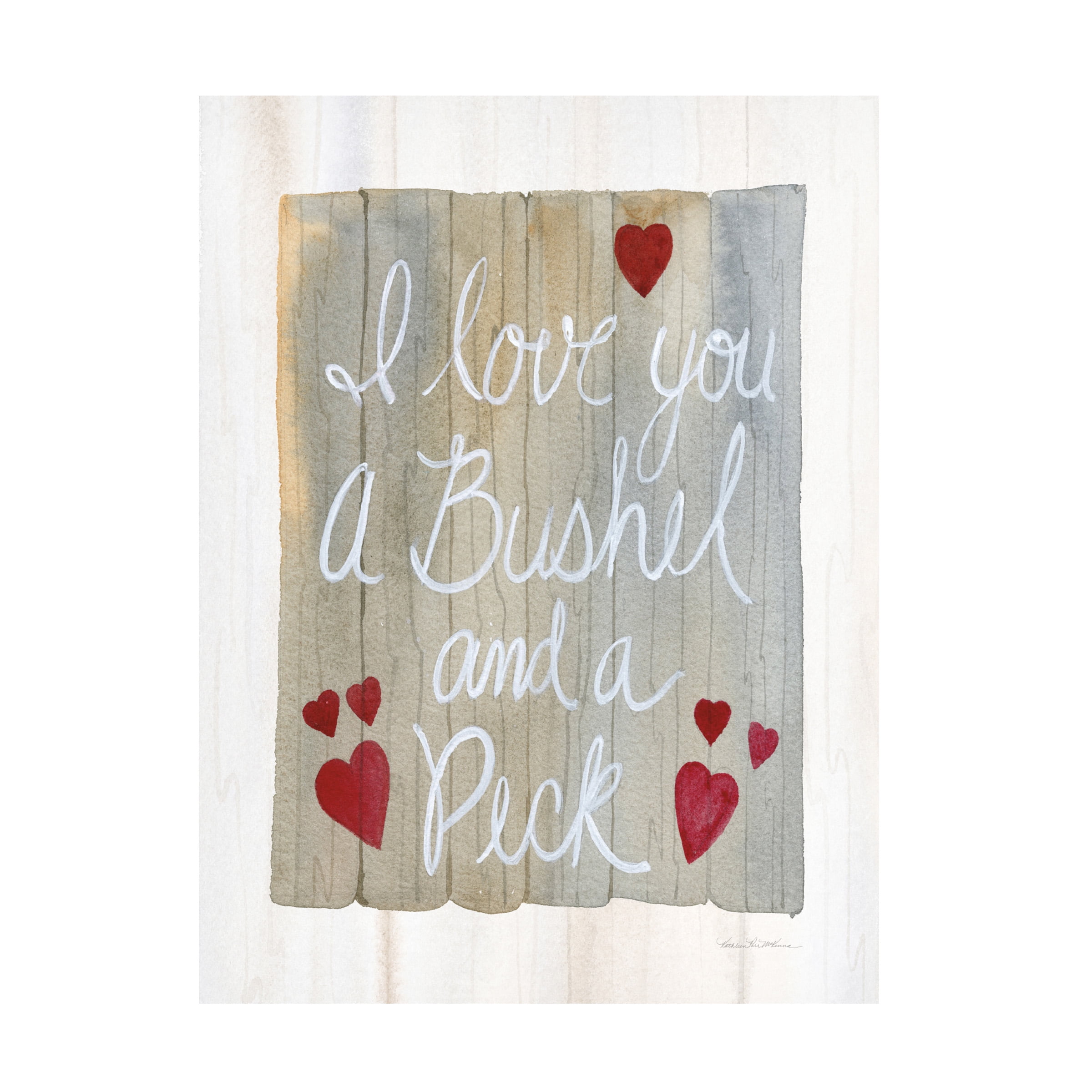 Trademark Fine Art 'Rustic Valentine Bushel and a Peck' Canvas Art by Kathleen Parr McKenna