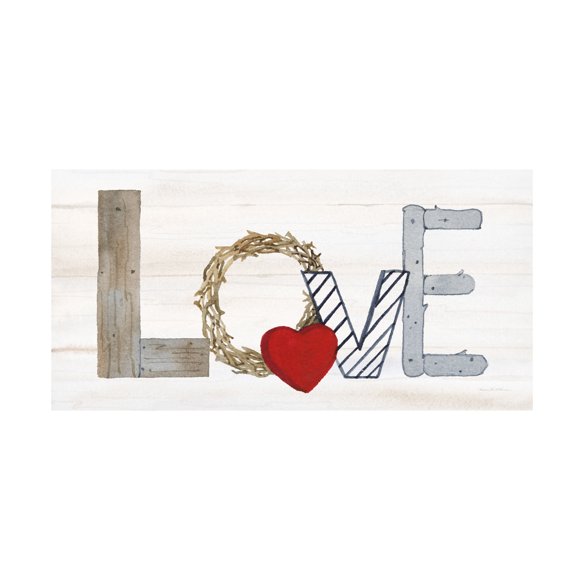 Trademark Fine Art 'Rustic Valentine Love' Canvas Art by Kathleen Parr McKenna