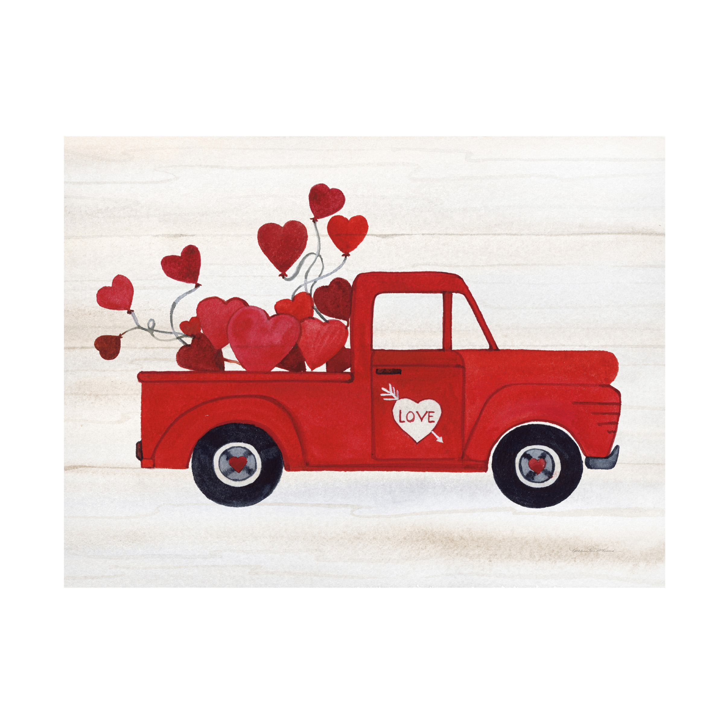 Trademark Fine Art 'Rustic Valentine Truck' Canvas Art by Kathleen Parr McKenna
