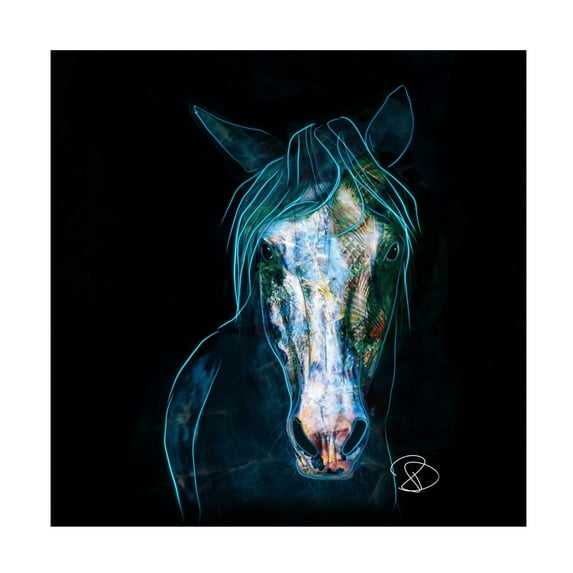 Trademark Fine Art Ruth Day Blue Bashful Horse Canvas Wall Art