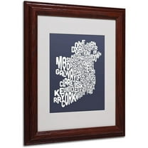 Trademark Fine Art "SLATE-Ireland Text Map" Matted Framed Art by Michael Tompsett