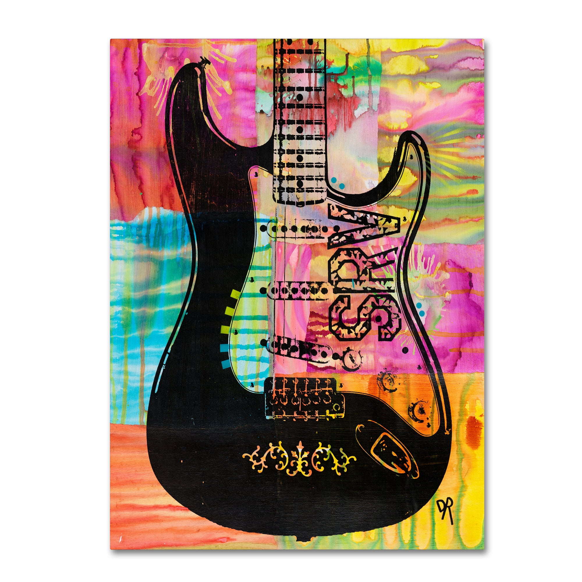 Colorful Psychedelic Guitar Pop Art Canvas by Dean Russo