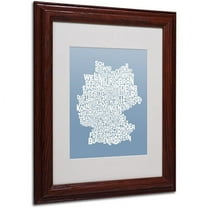 Trademark Fine Art "STEEL-Germany Regions Map" Matted Framed by Michael Tompsett