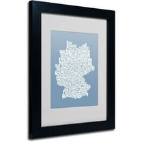 Trademark Fine Art "STEEL-Germany Regions Map" Matted Framed by Michael Tompsett