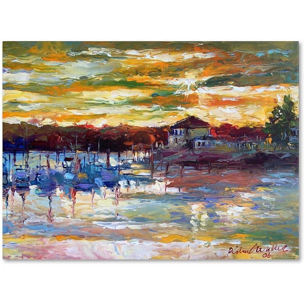Modern Landscape Framed Canvas Art in Sunset Colors