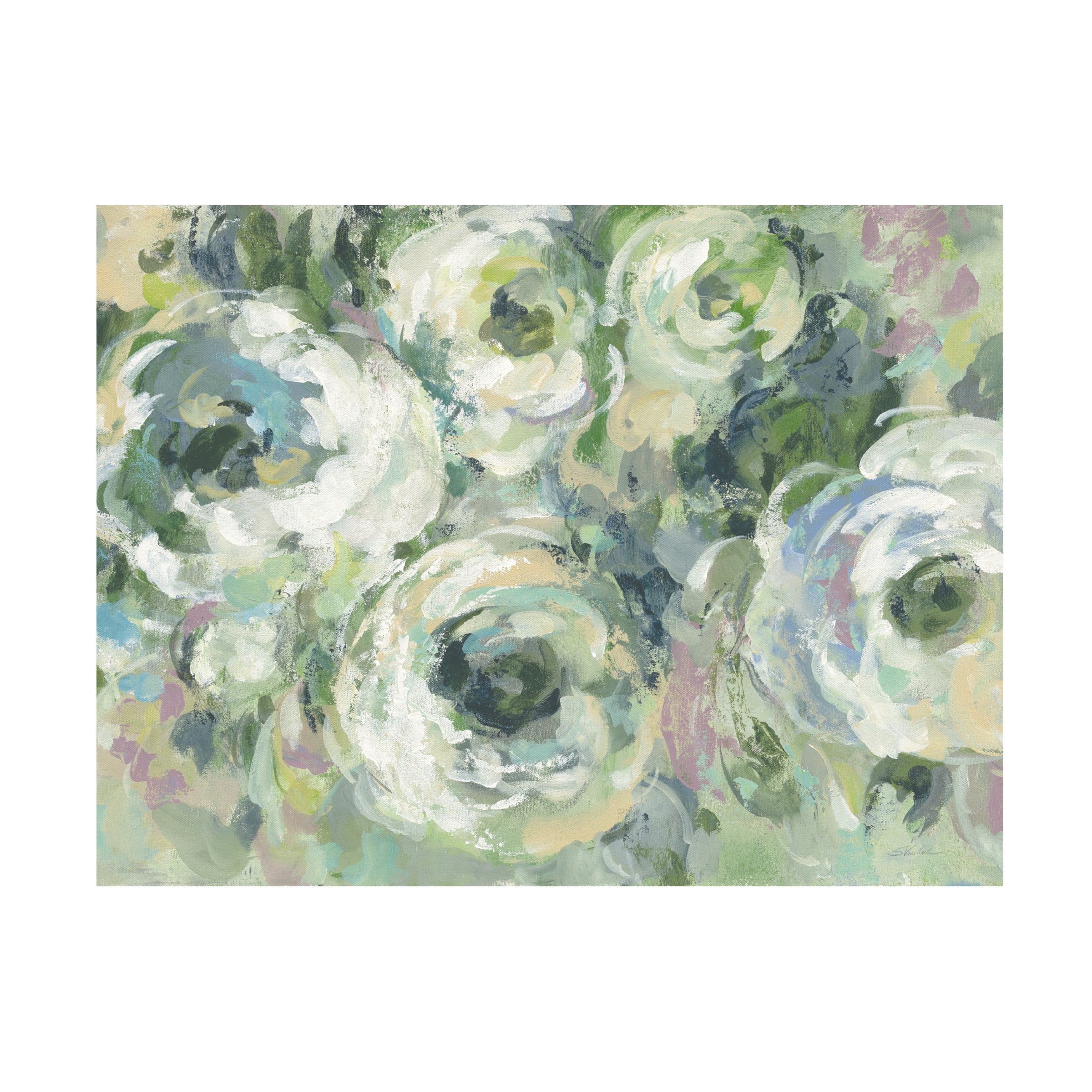 Trademark Fine Art 'Sage and Lavender Peonies Light Crop' Canvas Art by Silvia Vassileva