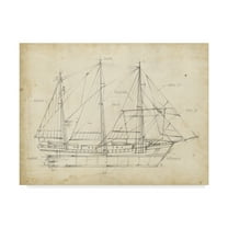 Trademark Fine Art 'Sailboat Blueprint II' Canvas Art by Ethan Harper