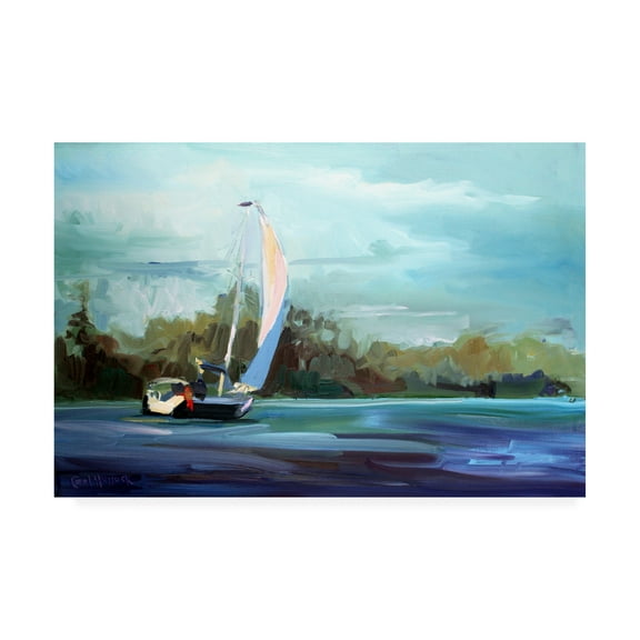 Trademark Fine Art 'Sailboat On The Water' Canvas Art by Carol Halloc