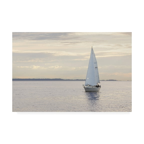 Trademark Fine Art 'Sailboat in Semiahmoo Bay' Canvas Art by Alan Majchrowicz