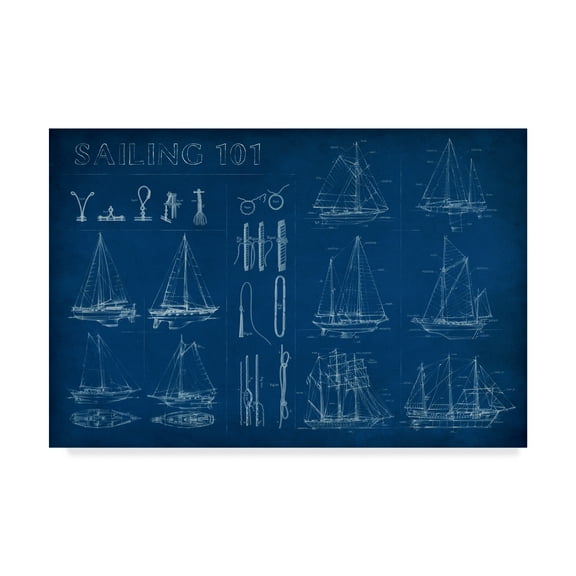 Trademark Fine Art 'Sailing Infograph' Canvas Art by Ethan Harper