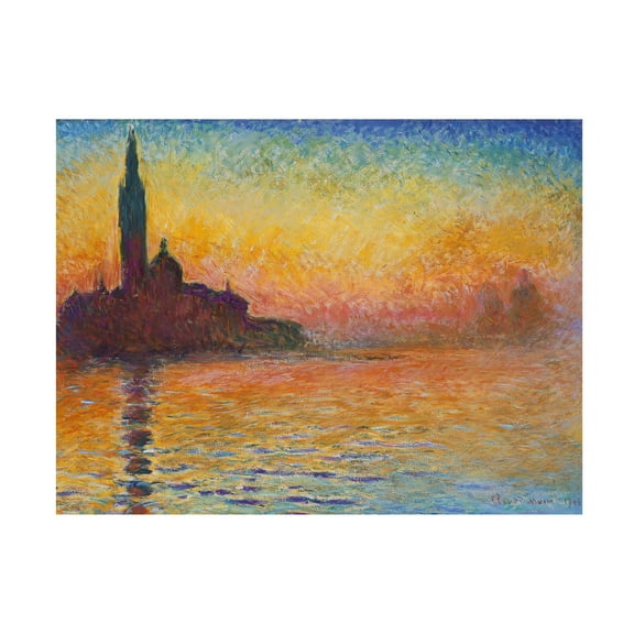 Trademark Fine Art Claude Monet Saint-Georges majeur aupuscule Canvas Wall Art - 14x19