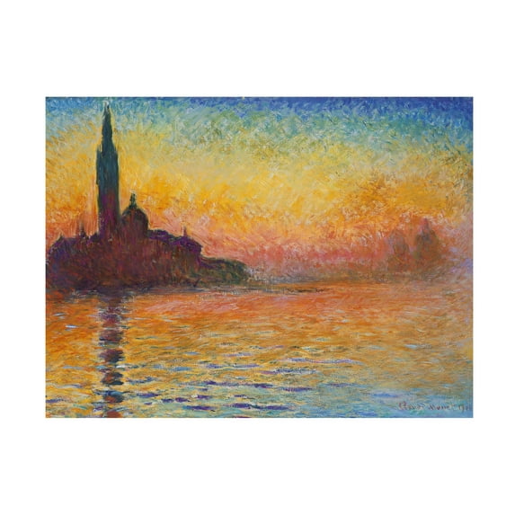 Trademark Fine Art Claude Monet Saint-Georges majeur aupuscule Canvas Wall Art - 18x24