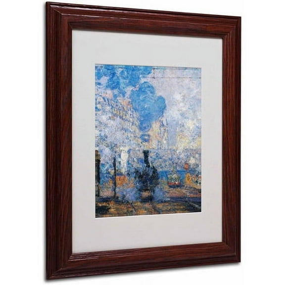 Trademark Fine Art "Saint Lazare Station" Canvas Art by Claude Monet, Wood Frame