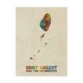 thumbnail image 1 of Trademark Fine Art 'Saint Vincent and the Grenadines Watercolor Map' Canvas Art by Michael Tompsett, 1 of 4
