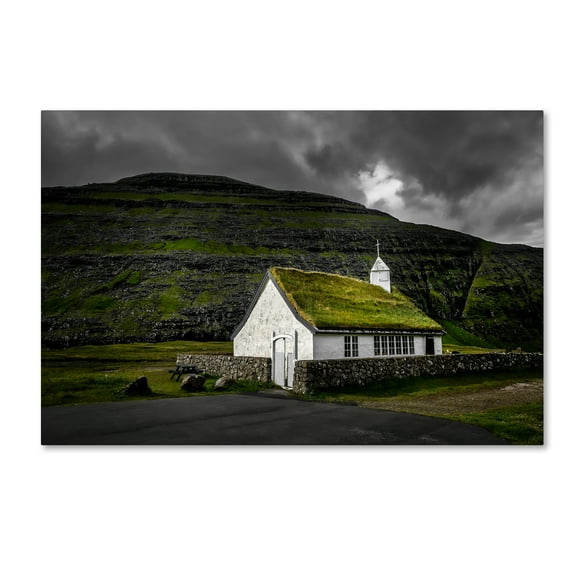 Trademark Fine Art 'Saksun Church' Canvas Art by Philippe Sainte-Laudy